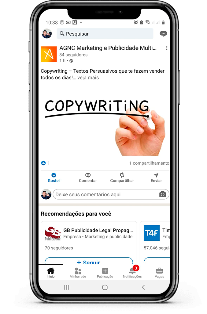 linked in agnc marketing mockup AGNC - Agência de Marketing