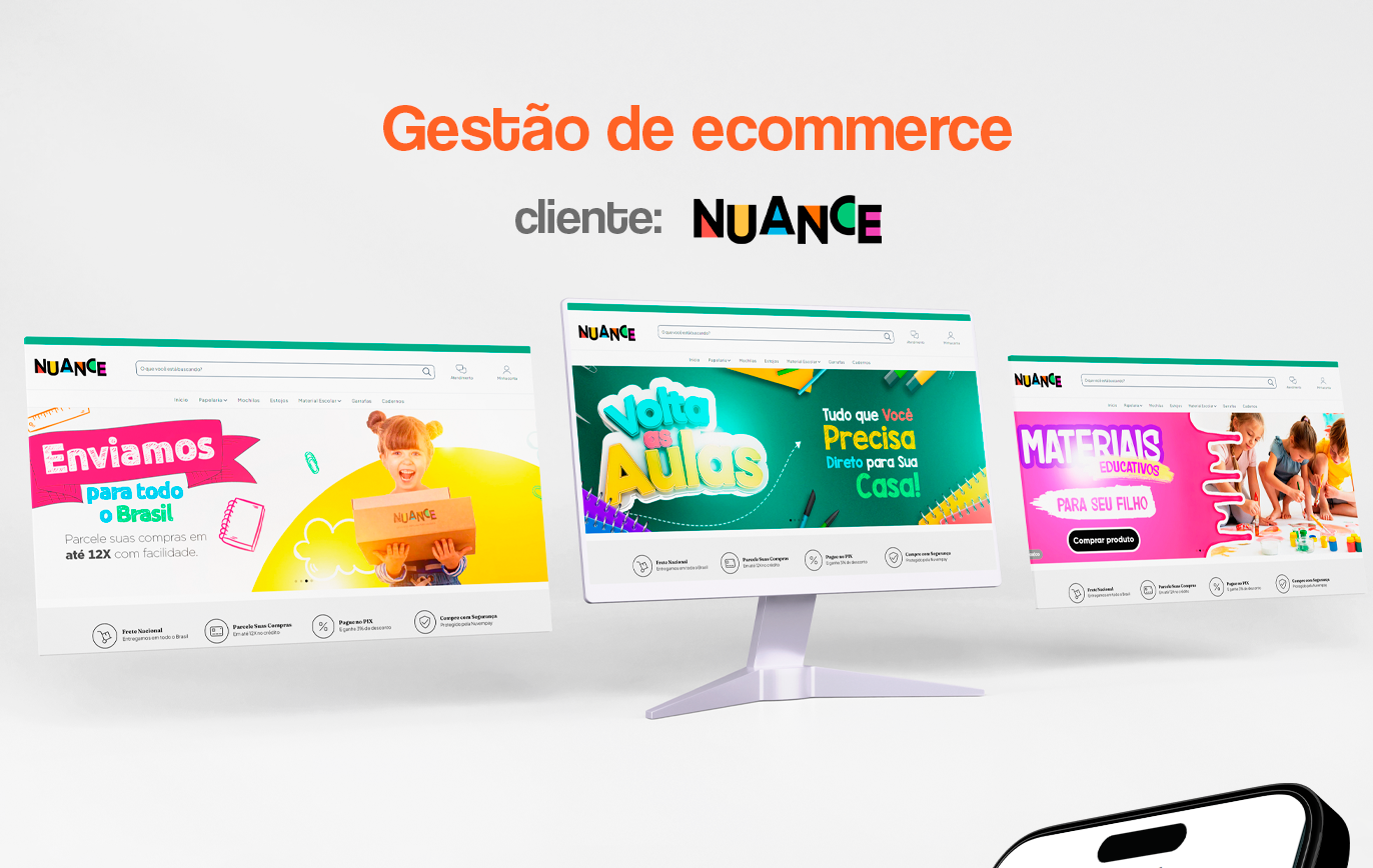 Portifolio: Gestão De Ecommerce Da Nuance Shopp Papelaria Veja como ficou nosso trabalho de gestão de ecommerce para a empresa nuance shopp papelaria online de São Paulo.