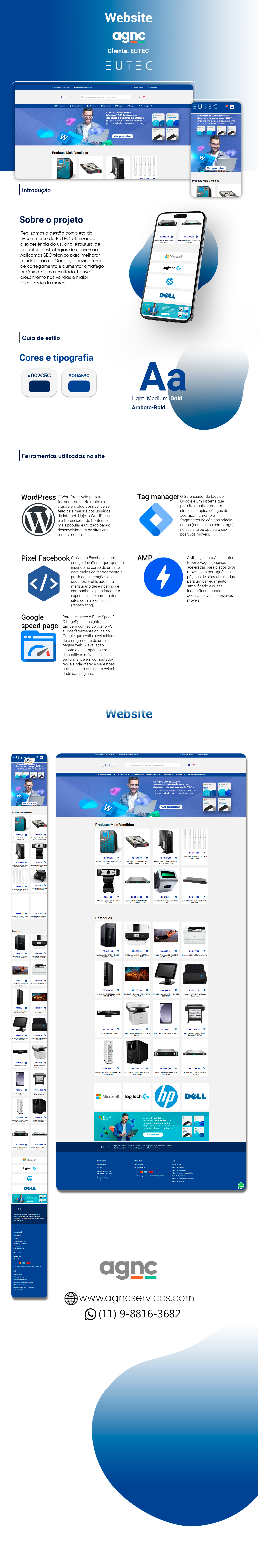 Página: Portfolio - Ecommerce da EUTEC Distribuidora com SEO e Core Web Vitals AGNC Agência de Marketing portifolio de site EUTEC AGNC - Agência de Marketing